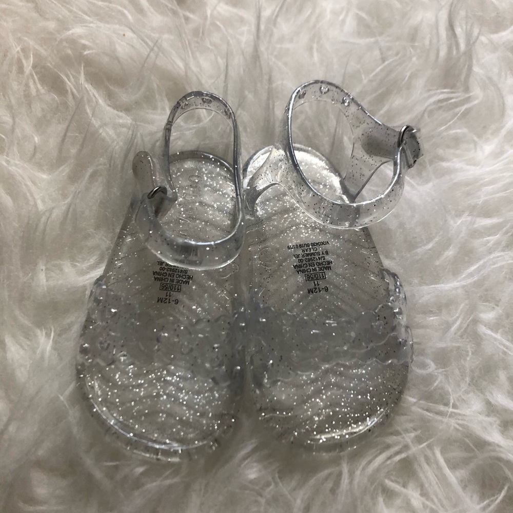 Old Navy Clear Sparkly Jellies - size 6-12 months
